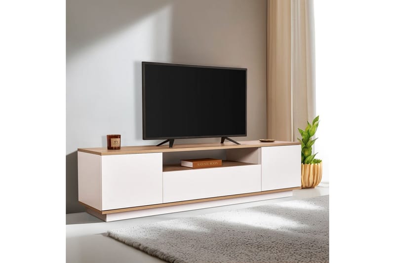 Meni Tv-bänk 180 cm - Natur/Vit - Möbler - Vardagsrum - Tv-möbler & mediamöbler - Tv-bänkar