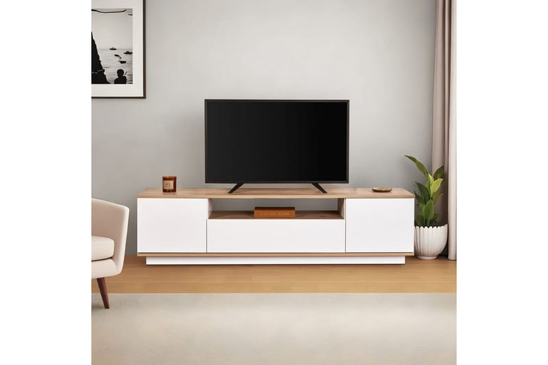 Meni Tv-bänk 180 cm - Natur/Vit - Möbler - Vardagsrum - Tv-möbler & mediamöbler - Tv-bänkar