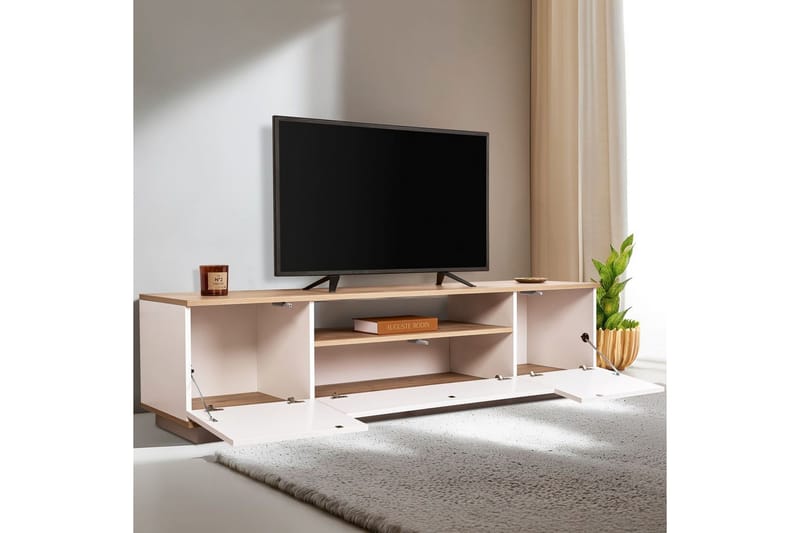 Meni Tv-bänk 180 cm - Natur/Vit - Möbler - Vardagsrum - Tv-möbler & mediamöbler - Tv-bänkar