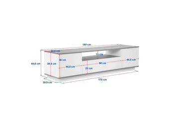 Meni Tv-bänk 180 cm - Natur/Vit - Möbler - Vardagsrum - Tv-möbler & mediamöbler - Tv-bänkar