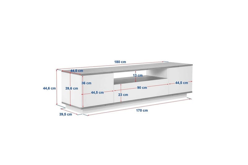 Meni Tv-bänk 180 cm - Natur/Vit - Möbler - Vardagsrum - Tv-möbler & mediamöbler - Tv-bänkar