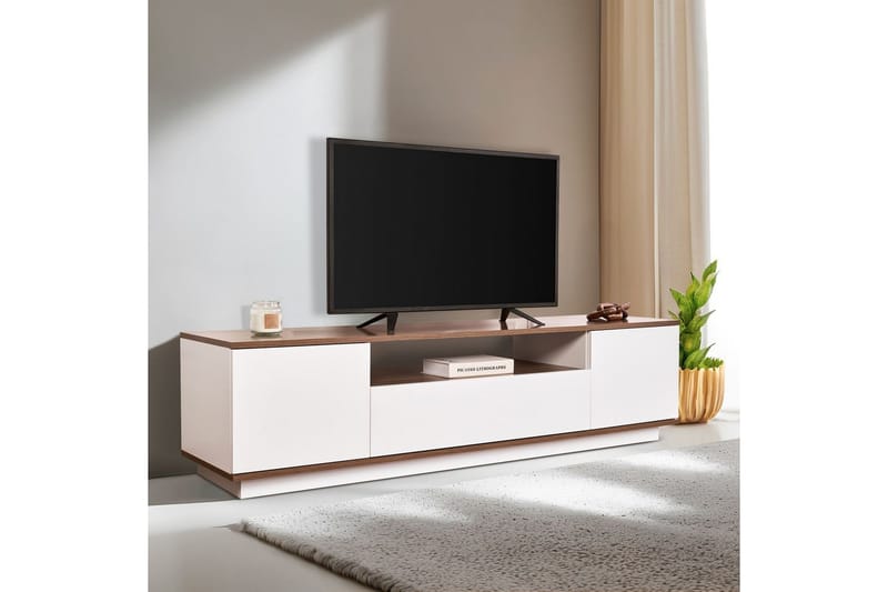 Meni Tv-bänk 180 cm - Vit/Brun - Möbler - Vardagsrum - Tv-möbler & mediamöbler - Tv-bänkar