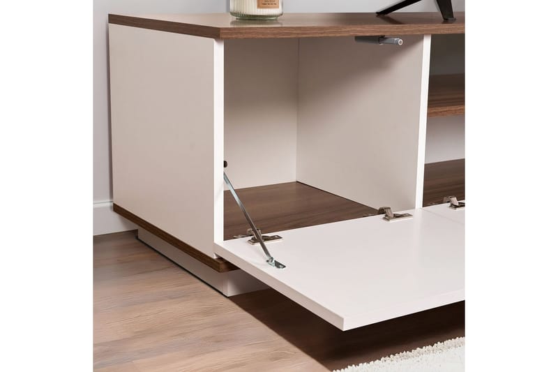 Meni Tv-bänk 180 cm - Vit/Brun - Möbler - Vardagsrum - Tv-möbler & mediamöbler - Tv-bänkar