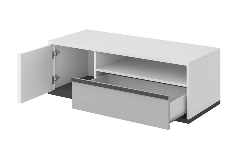 Metropolitan Tv-bänk 120x50 cm - Vit/Ljusgrå/Svart - Möbler - Vardagsrum - Tv-möbler & mediamöbler - Tv-bänkar