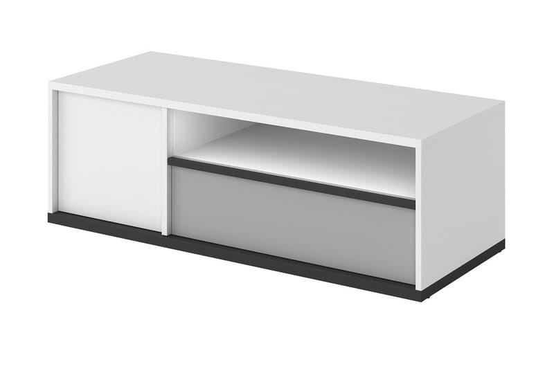 Metropolitan Tv-bänk 120x50 cm, Vit/Ljusgrå/Svart