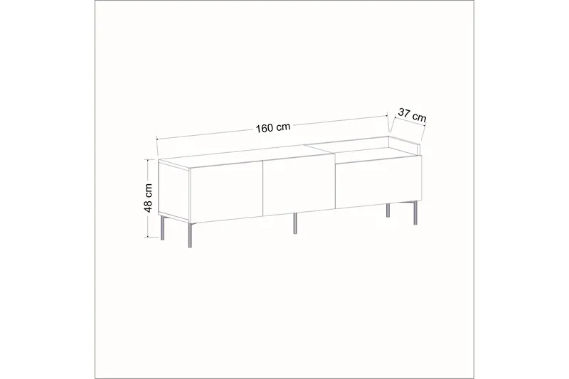 Mijara Tv-bänk 160x37 cm Svart - Hanah Home - Möbler - Vardagsrum - Tv-möbler & mediamöbler - Tv-bänkar