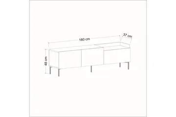 Mijara Tv-bänk 160x37 cm Svart - Hanah Home - Möbler - Vardagsrum - Tv-möbler & mediamöbler - Tv-bänkar