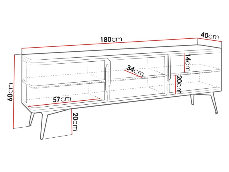 Mireva Tv-bänk 180 cm - beige, guld - Möbler - Vardagsrum - Tv-möbler & mediamöbler - Tv-bänkar