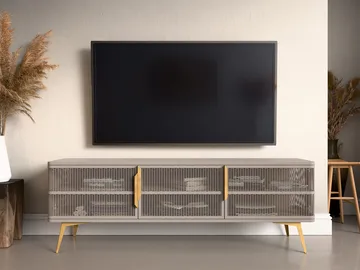Mireva Tv-bänk 180 cm - beige/guld - Möbler - Vardagsrum - Tv-möbler & mediamöbler - Tv-bänkar