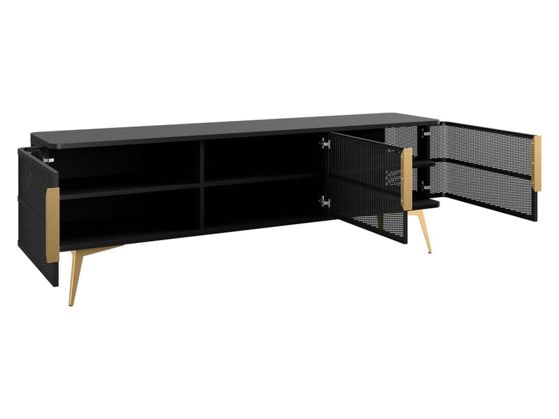 Mireva Tv-bänk 180 cm - svart, guld - Möbler - Vardagsrum - Tv-möbler & mediamöbler - Tv-bänkar