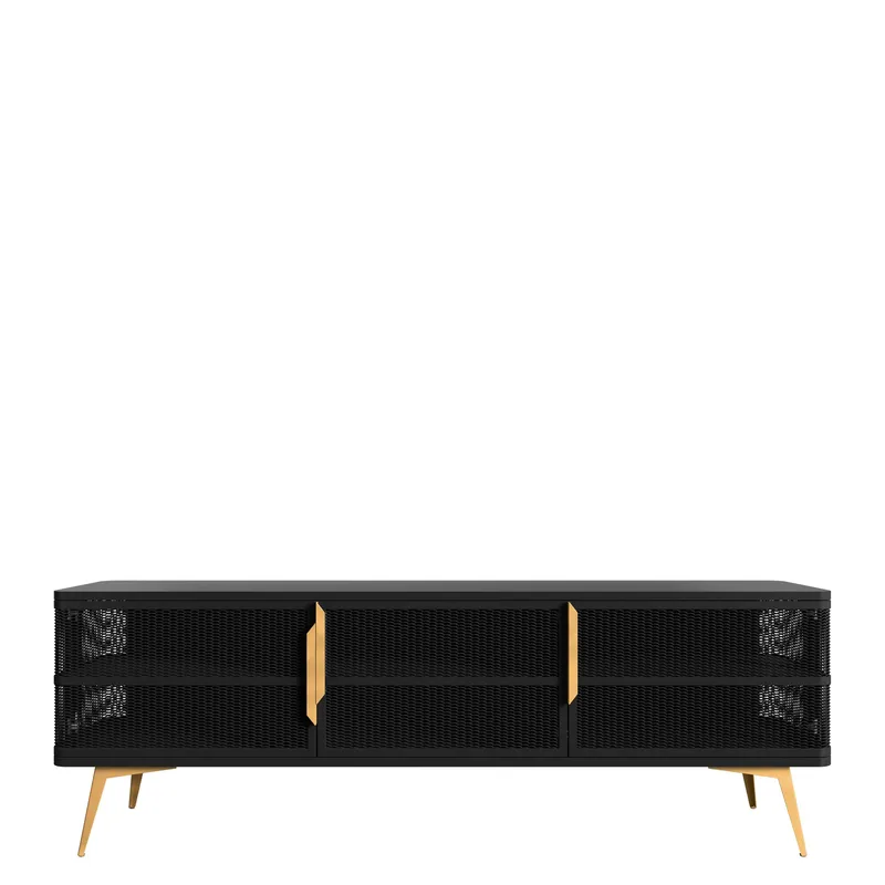 Mireva Tv-bänk 180 cm, svart, guld