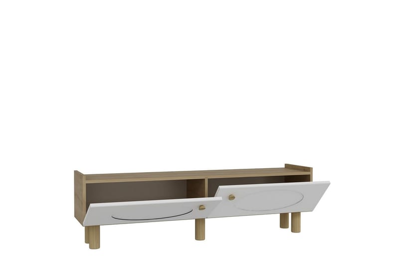 Mittopuri Tv-bänk 153,6 cm - Taupe/Vit - Möbler - Vardagsrum - Tv-möbler & mediamöbler - Tv-bänkar