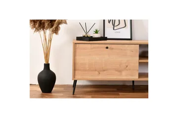 Mjudi TV Bänk 55 cm Golvstående med Förvaring i Ljust Trä - Ek - Möbler - Vardagsrum - Tv-möbler & mediamöbler - Tv-bänkar