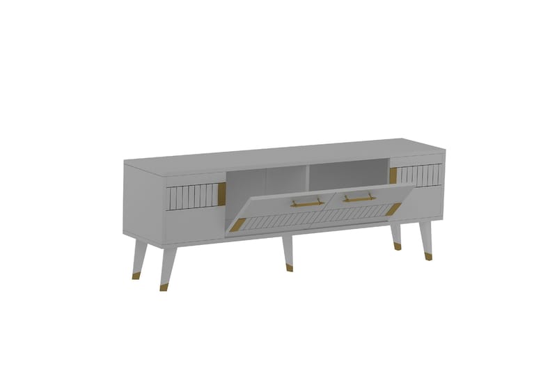 MODA Tv-bänk 150x35 cm Vit/Guld - Möbler - Vardagsrum - Tv-möbler & mediamöbler - Tv-bänkar