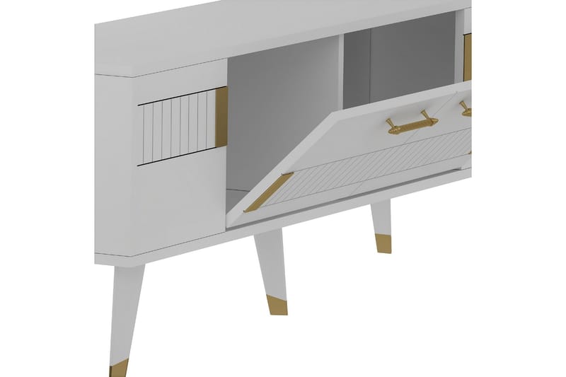 MODA Tv-bänk 150x35 cm Vit/Guld - Möbler - Vardagsrum - Tv-möbler & mediamöbler - Tv-bänkar