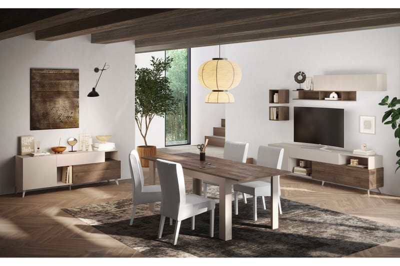 Monaco Tv-bänk 181x42 cm - Brun/Vit - Möbler - Vardagsrum - Tv-möbler & mediamöbler - Tv-bänkar