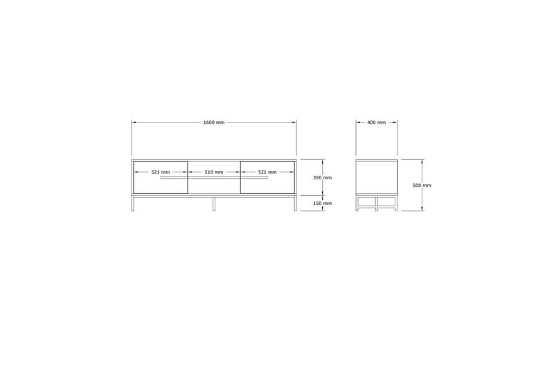 Mono Tv-bänk 160 cm - Vit - Möbler - Vardagsrum - Tv-möbler & mediamöbler - Tv-bänkar