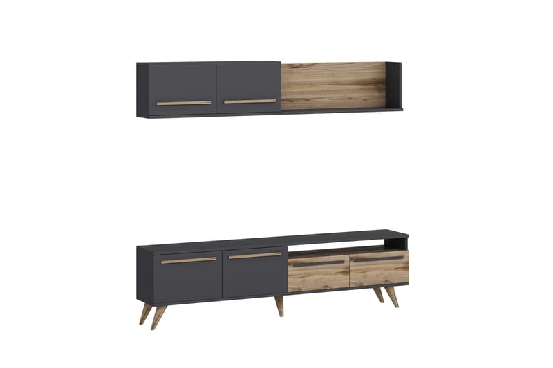 MONO Tv-möbelset 180x22 cm Brun/Svart - Möbler - Vardagsrum - Tv-möbler & mediamöbler - Tv-möbelset