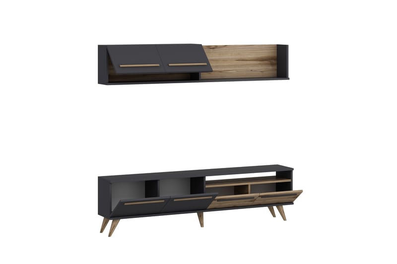 MONO Tv-möbelset 180x22 cm Brun/Svart - Möbler - Vardagsrum - Tv-möbler & mediamöbler - Tv-möbelset
