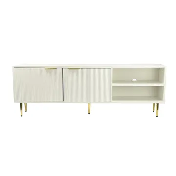 Morela TV-bänk 150 cm - Vit med guldfärgade detaljer - Möbler - Vardagsrum - Tv-möbler & mediamöbler - Tv-bänkar