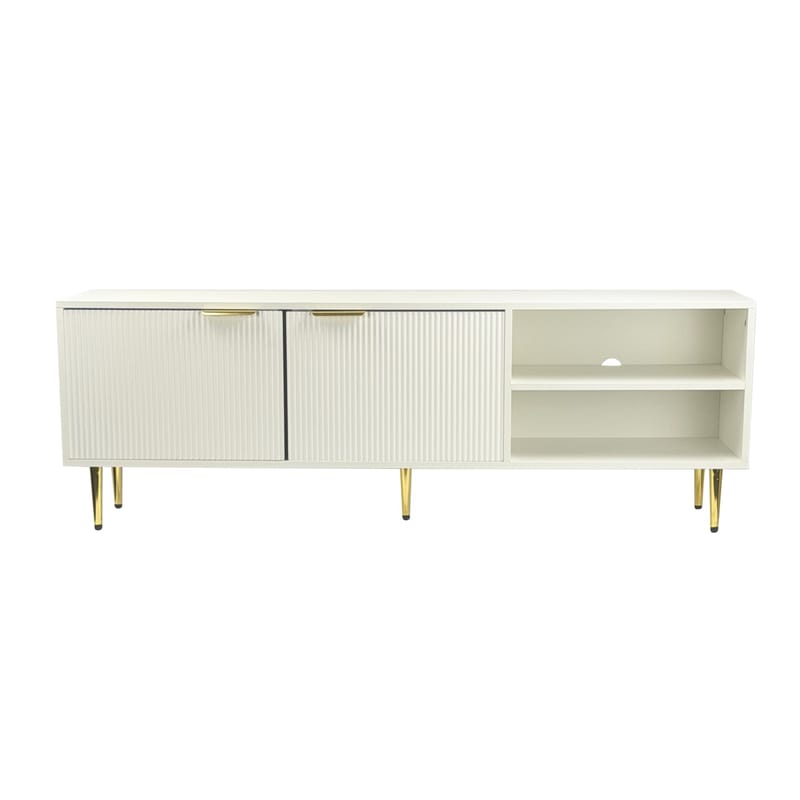 Morela TV-bänk 150 cm - Vit med guldfärgade detaljer - Möbler - Vardagsrum - Tv-möbler & mediamöbler - Tv-bänkar