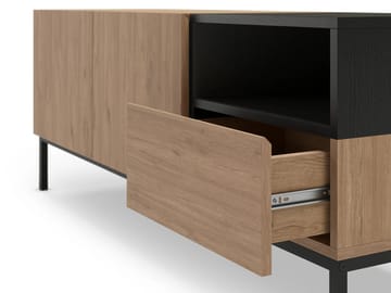 Morlen Tv-Bänk 140 cm - Naturlig ek, Wood Black, svart - Möbler - Vardagsrum - Tv-möbler & mediamöbler - Tv-bänkar