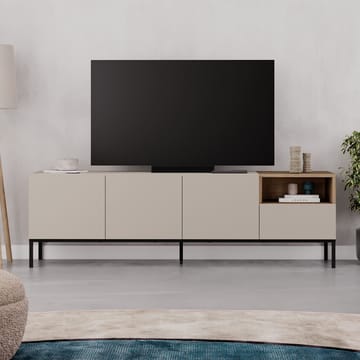 Morlen TV-bänk 180x55x41,8 cm - sandsten, naturlig ek och svart - Möbler - Vardagsrum - Tv-möbler & mediamöbler - Tv-bänkar