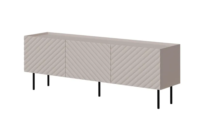 Munkedal Golvstående Tv-bänk 166 cm med Förvaring i Målat Trä, Beige