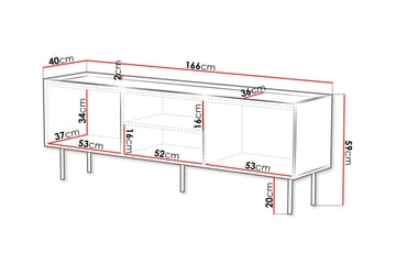 Munkedal Tv-bänk 166 cm - Svart - Möbler - Vardagsrum - Tv-möbler & mediamöbler - Tv-bänkar
