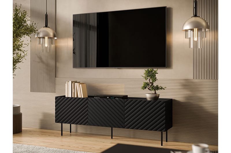 Munkedal Tv-bänk 166 cm - Svart - Möbler - Vardagsrum - Tv-möbler & mediamöbler - Tv-bänkar