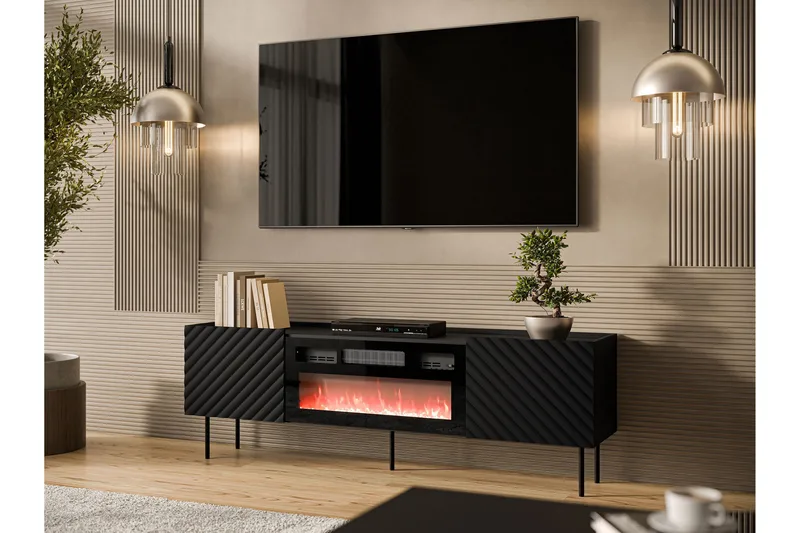 Munkedal Tv-bänk 181 cm - Svart - Möbler - Vardagsrum - Tv-möbler & mediamöbler - Tv-bänkar