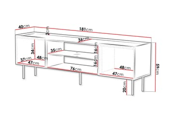 Munkedal Tv-bänk 181 cm - Vit - Möbler - Vardagsrum - Tv-möbler & mediamöbler - Tv-bänkar