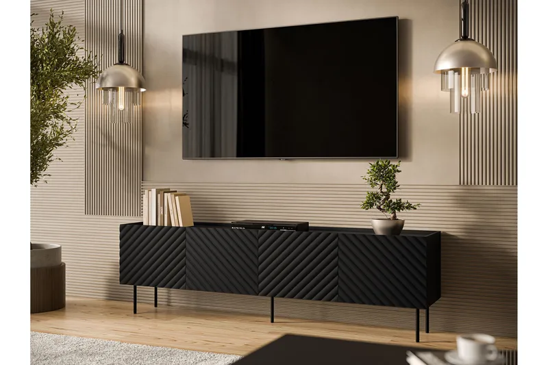 Munkedal Tv-bänk 200 cm - Svart - Möbler - Vardagsrum - Tv-möbler & mediamöbler - Tv-bänkar