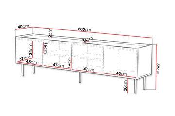 Munkedal Tv-bänk 200 cm - Vit - Möbler - Vardagsrum - Tv-möbler & mediamöbler - Tv-bänkar
