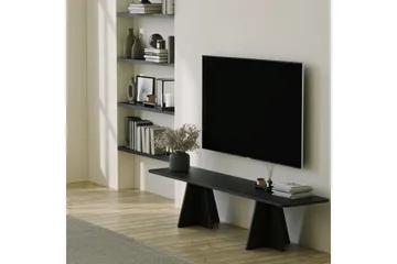 Munne Golvstående Rektangulär TV Bänk 180 cm i Målat Trä - Svart - Möbler - Vardagsrum - Tv-möbler & mediamöbler - Tv-bänkar