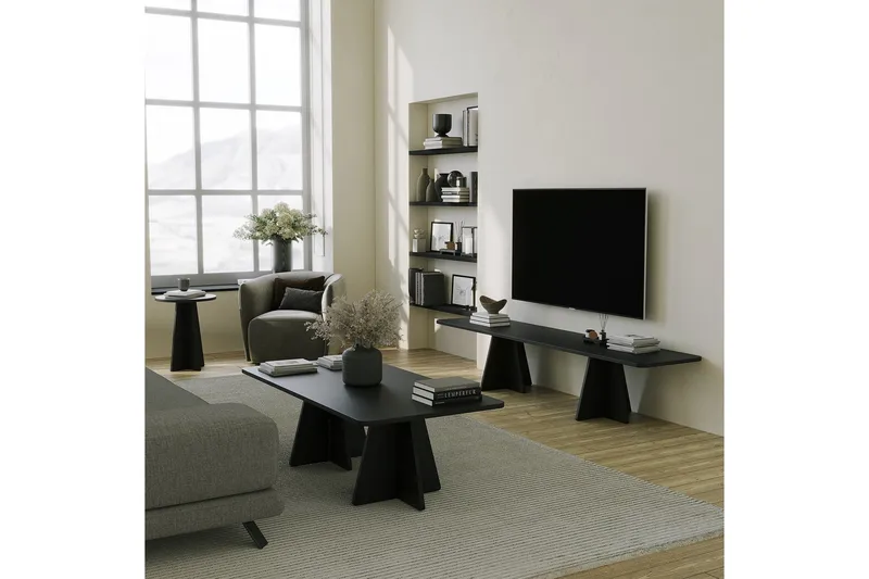 Munne Tv-bänk 180 cm - Svart - Möbler - Vardagsrum - Tv-möbler & mediamöbler - Tv-bänkar