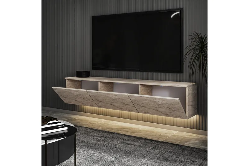 Neon Tv-bänk 160 cm Beige - Beige - Möbler - Vardagsrum - Tv-möbler & mediamöbler - Tv-bänkar