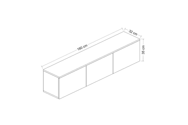 Neon Tv-bänk 160x32 cm Mörkblå - Hanah Home - Möbler - Vardagsrum - Tv-möbler & mediamöbler - Tv-bänkar