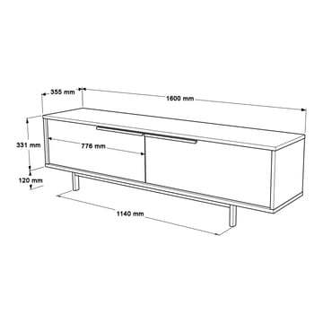 Nilena TV-bänk 160x45,1x35,5 cm - ek, vit - Möbler - Vardagsrum - Tv-möbler & mediamöbler - Tv-bänkar