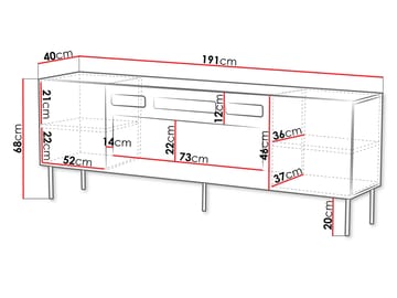 Norrs Golvstående Tv Bänk 191 cm med Förvaring i Målat Trä - Beige - Möbler - Vardagsrum - Tv-möbler & mediamöbler - Tv-bänkar