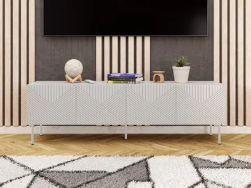 Norrs Golvstående Tv-bänk 191 cm med Förvaring i Målat Trä - Ljusbeige - Möbler - Vardagsrum - Tv-möbler & mediamöbler - Tv-bänkar