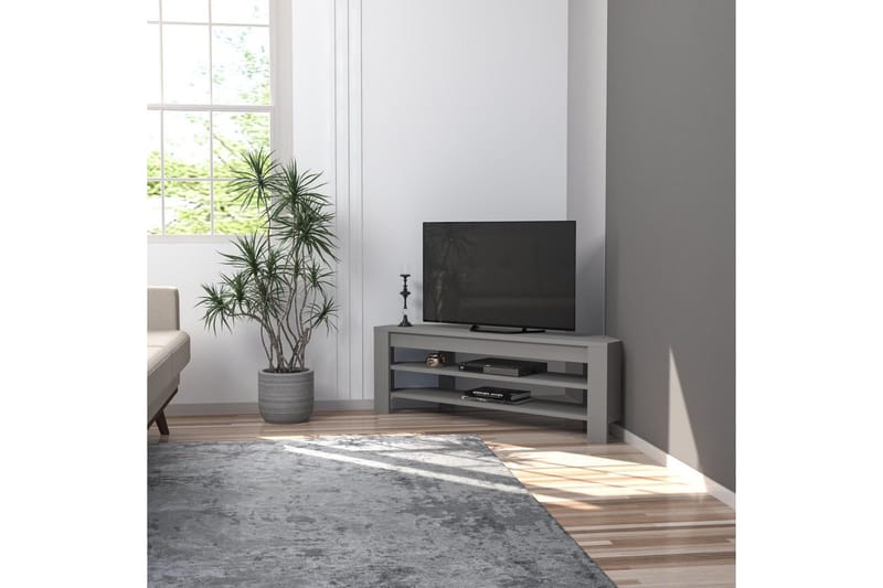 Oderzo Hörn TV Bänk 120 cm med Förvaring i Målat Trä - Grå - Möbler - Vardagsrum - Tv-möbler & mediamöbler - Tv-bänkar