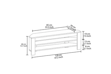 Oderzo Tv-bänk 120 cm - Ek - Möbler - Vardagsrum - Tv-möbler & mediamöbler - Tv-bänkar