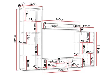 Olerum Tv-möbelset 256x40 cm - Vit - Möbler - Vardagsrum - Tv-möbler & mediamöbler - Tv-möbelset