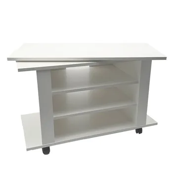 Olyricon TV-bänk 78 cm Med förvaring Rullbar - Vit och svart - Möbler - Vardagsrum - Tv-möbler & mediamöbler - Tv-bänkar