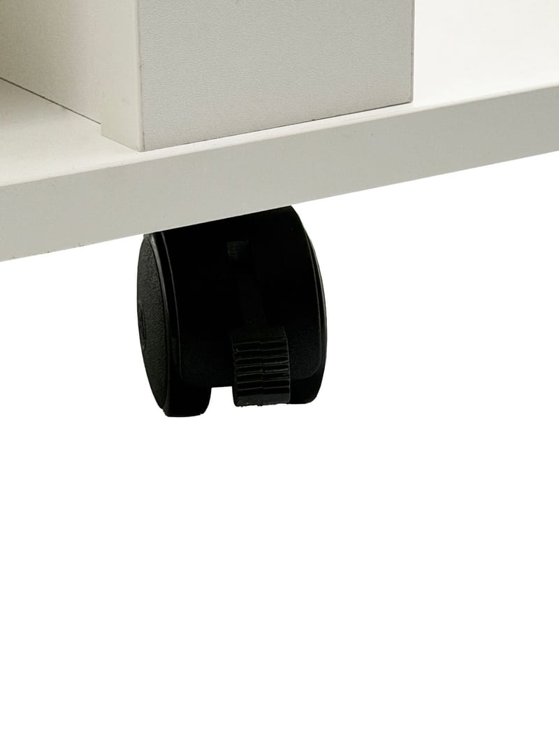 Olyricon TV-bänk 78 cm Med förvaring Rullbar - Vit och svart - Möbler - Vardagsrum - Tv-möbler & mediamöbler - Tv-bänkar