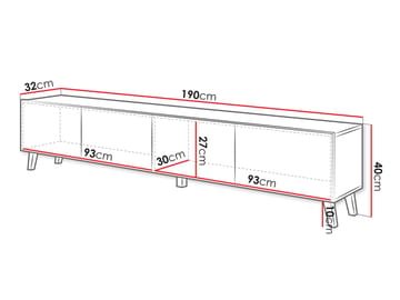 Orvik Tv-bänk 190 cm - svart - Möbler - Vardagsrum - Tv-möbler & mediamöbler - Tv-bänkar