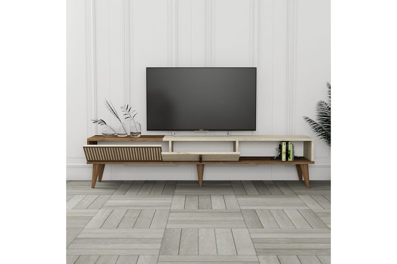 OZZERO Tv-bänk 180 cm Valnöt/Beige - Möbler - Vardagsrum - Tv-möbler & mediamöbler - Tv-bänkar