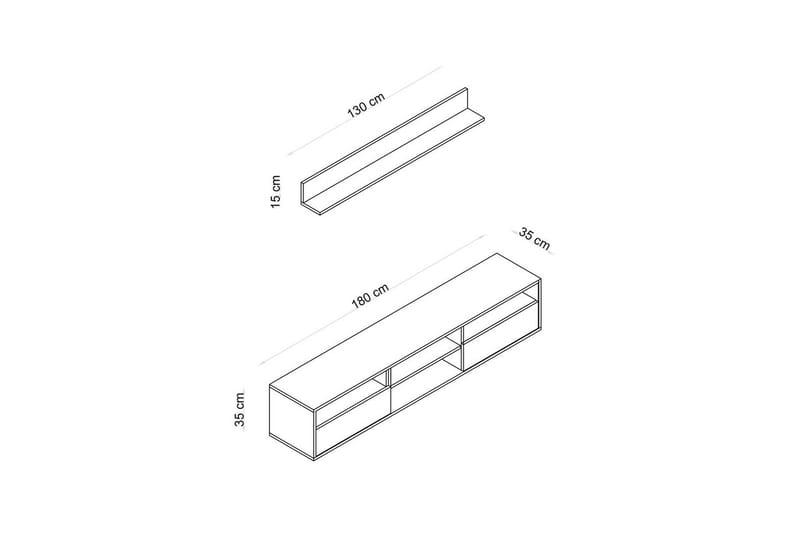 Palgrave Tv-hylla 180 cm - Ek - Möbler - Vardagsrum - Tv-möbler & mediamöbler - Tv-hylla