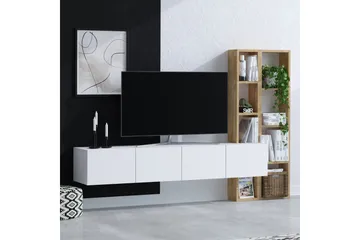 Pana Tv-möbelset 182x32 cm Vit/Brun - Hanah Home - Möbler - Vardagsrum - Tv-möbler & mediamöbler - Tv-möbelset